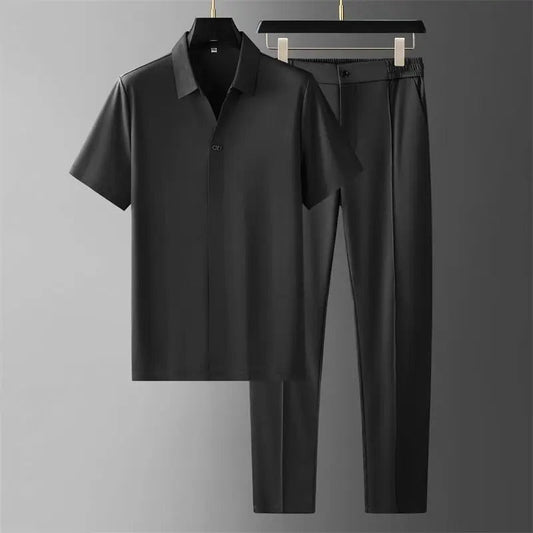 Luxe Herenset Stretch Polo-Shirt & Broek